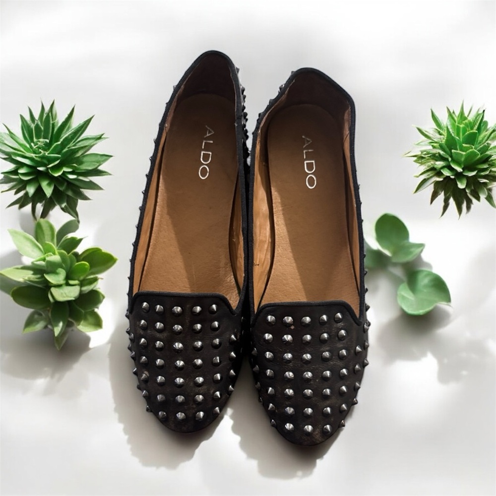 Aldo Black Studded Flats